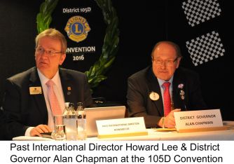 Past International Director Howard Lee & District Governor Alan Chapman.